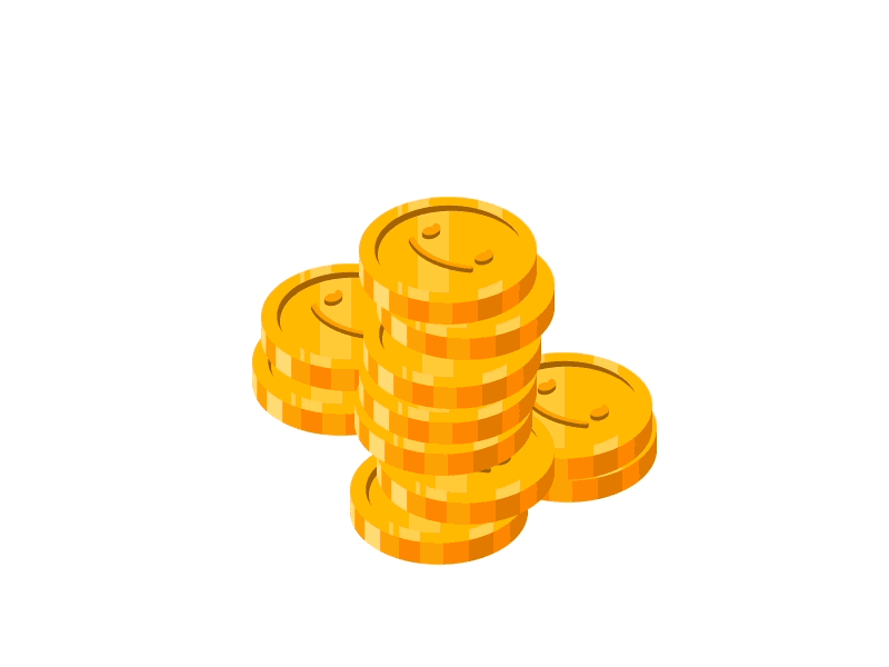 Coins Indicating Points Earned